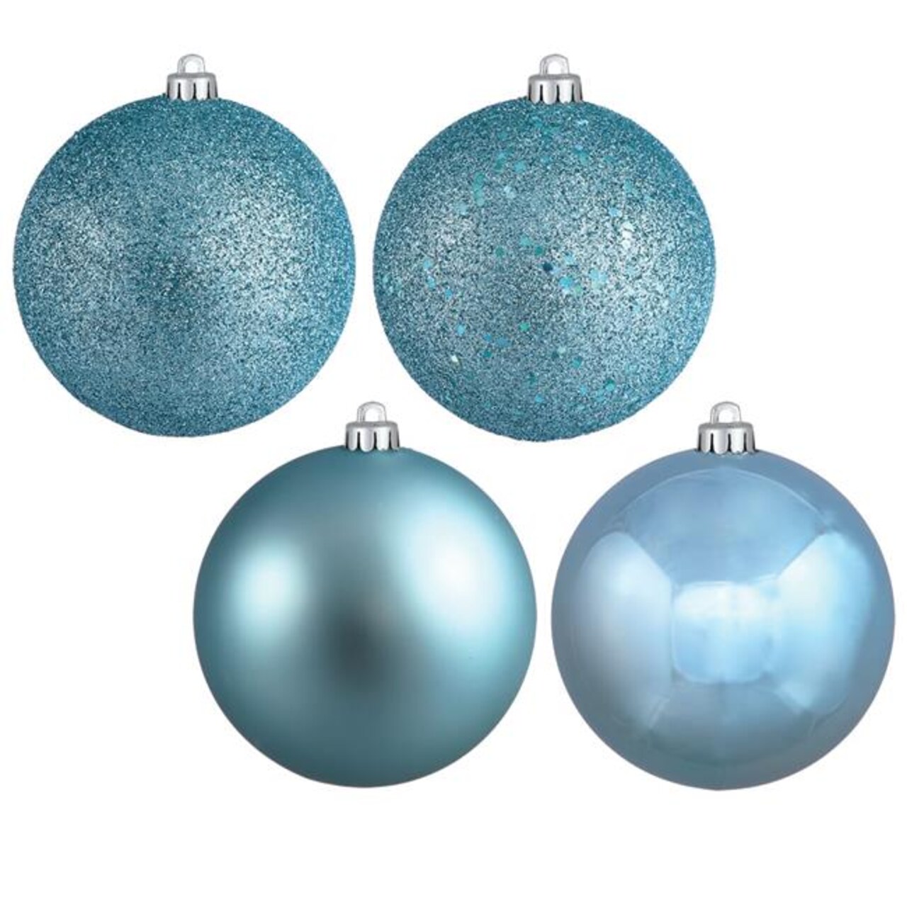 Baby Blue 4 Finish Assorted Ball Ornament, 3 in. - 32 per Box
